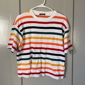 Rainbow striped, oversized t-shirt